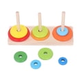 thumbnail image 1 of Anillo apilador de madera multicolor, juguete educativo, clasificación de anillos apilables para niños pequeños, 1 of 9