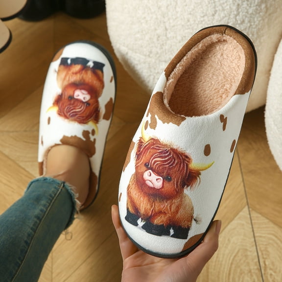 ibiyuan Slippers for Men Indoor Women Anti-Skid Rubber Sole Furry Lined House Shoes for Men Memory Foam Cute Soft with Arch Support Gifts for Him