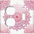 thumbnail image 4 of Metal Light Switch Plate Cover Mandala Violet Flower Tile Pattern MDL099, 4 of 13
