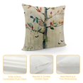 thumbnail image 4 of Shiartex Vintage Rustic Wood Background Forest Trees Decor Throw Pillow Covers Watercolor Love Birds Colorful Feather Flowers Bloom Home Sofa Chair Cushion Case 18x18in, 4 of 5