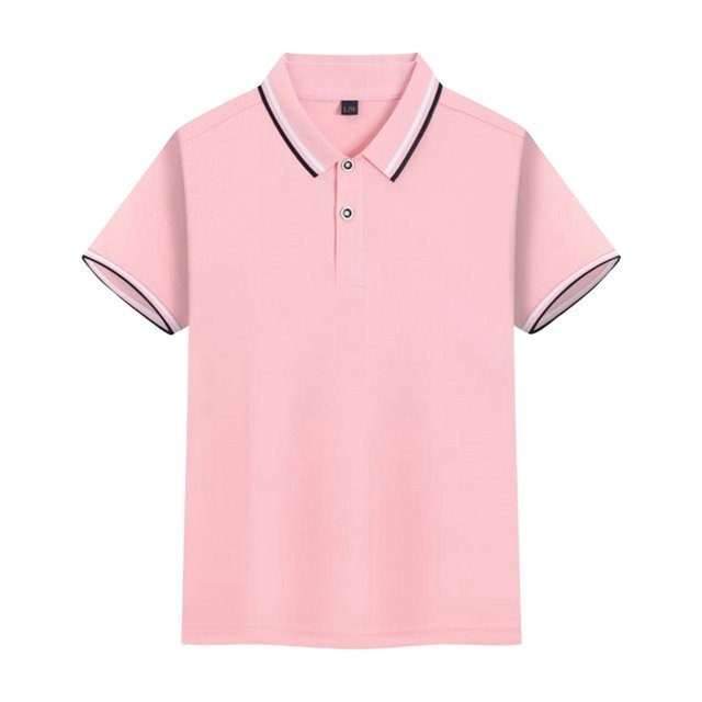 XASZHN Garçons Filles Enfants Couleur Unie Boutonné Tissu Confortable T-Shirt Col à Revers Haut à Manches Courtes Rouge_002 M12