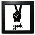 thumbnail image 1 of Tijeras silueta gesto personalizado Mesa de pared con marco cuadrado negro, 1 of 4