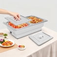 thumbnail image 4 of Rectangular Electric Chafing Dish, Buffet Food Warmer, Stainless Steel Chafing Dishes with Adjustable Temperature Control, for Wedding, Party (2 Compartments, 9.5QT), 4 of 20