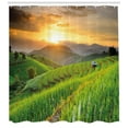 thumbnail image 3 of Ambesonne Country Shower Curtain, Green Farm Landscape, 69"Wx75"L, Multicolor, 3 of 3