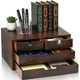 thumbnail image 1 of Organizador de escritorio DEAYOU Bamboo de 3 capas con 4 cajones, color nogal, 1 of 8