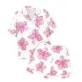 thumbnail image 5 of XDZJLR Ensemble d'Anniversaire Fille, Ensemble de Pyjamas 2 Pcs Imprimé Graphique Manches Courtes Chemise à Boutons Shorts Ensemble de Pyjama Mode Extérieur, 6-7 Ans, 5 of 5