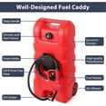 thumbnail image 7 of 15 Gallon Fuel Caddy, Portable Gas Can Fuel Tank Container with Fluid Transfer Siphon Pump and 10ft. Delivery Hose, Diesel Storage Can On-Wheels for Cars ATVs Lawn Mowers Boats, 7 of 7