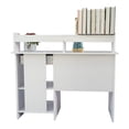 thumbnail image 6 of Computer Desk with Keyboard Tray, Wooden Storage Desk with Drawer and Storage Shelves,  Laptop Studying Writing Desk with Bookshelf for Home, Office, Bedroom, Small Space, 6 of 8