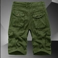 thumbnail image 4 of Lovskoo Men's Cargo Shorts Solid Color Sports Leisure Multi-Pockets Relaxed Summer 2024 Beach Shorts Olive Green XL, 4 of 7