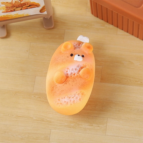 3D Resin Food Fridge Magnets, Cute Bear Themed Bread Donut Croissant Set, Multi-Purpose Decor for Metal Cabinets Photo Display