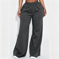 thumbnail image 2 of Stralyhd Womens Sweatpants Baggy Wide Leg High Waist Fall Sweat Pants Casual Fashion Pants with Pockets Dark Gray L, 2 of 5