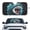 Aggressive Shark Art, variant on XYZCANDO Car Windshield Sun Shade with Blue Gold Sea Turtle, Storage Bag for Vehicle, Blocks Uv Rays to Keep Interior Cool