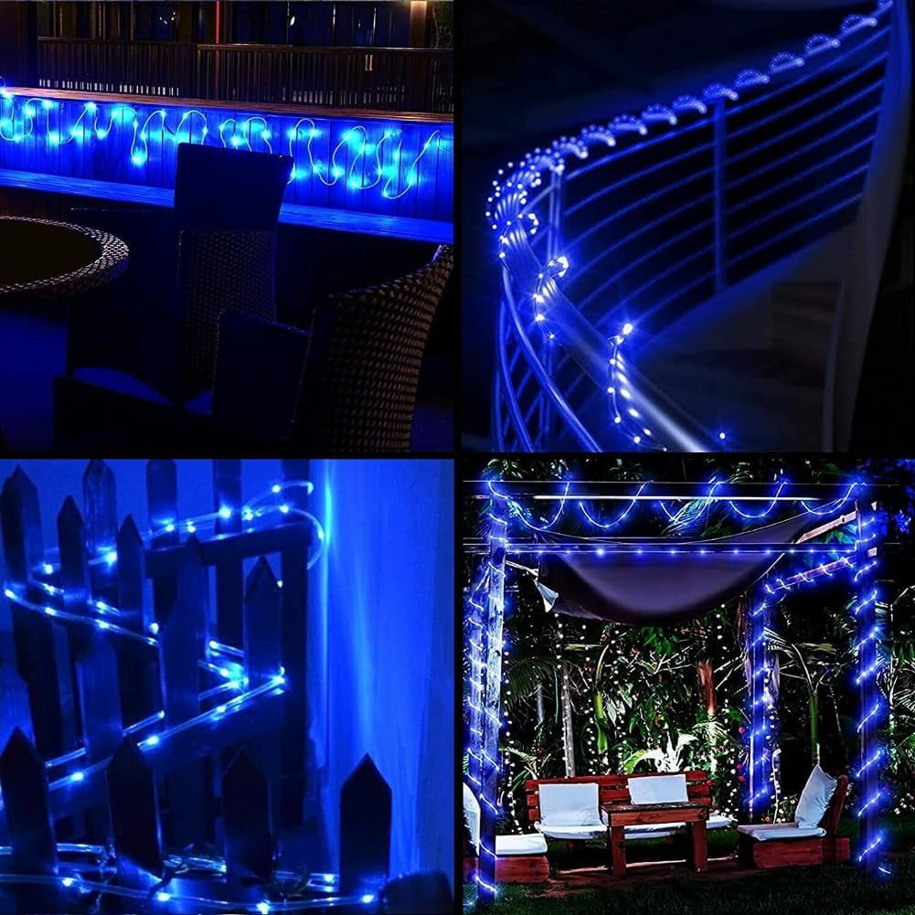 Solar LED Powered Fairy String Rope Strip Lights Waterproof Outdoor Garden Patio Yard Path Lamp