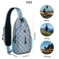 thumbnail image 3 of Retro Sling Bag with Tribal Waves, Minimalist Crossbody Daypack for City Walks, 3 of 4
