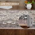 thumbnail image 4 of Machine Washable 5x7 Ft Runner Rug, Non-Slip, Soft, Boho Vintage Print for Living Room/Bedroom/Hallway (Beige), 4 of 6