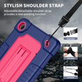 thumbnail image 6 of FIEWESEY Tablet Case for Lenovo Tab One (TB305FU) 8.7 inch Heavy Duty Shockproof Protection Cover with Shoulder Strap Kickstand for Lenovo Tab K9 8.7 inch 2025 (Model: TB305FU) / Tab One (NavyPink), 6 of 8