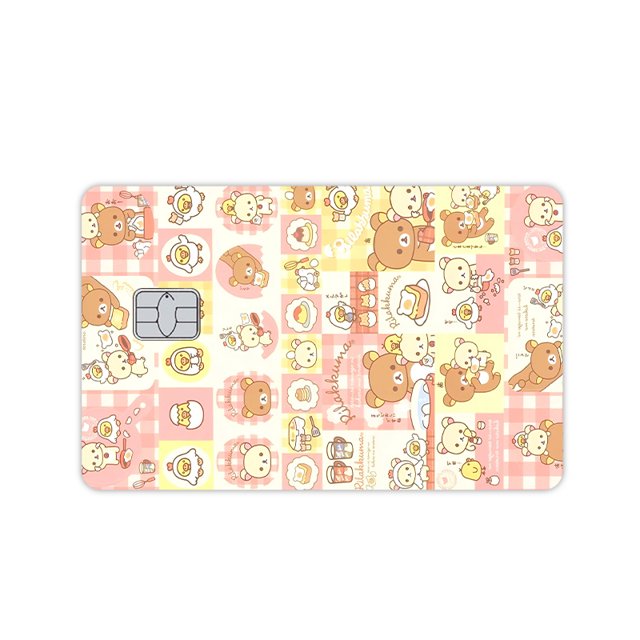 Anime Cute Rilakkuma Credit Card Skin Stickers Diy Kawaii Anti-scratch Creative Debit Bank Bus Metro Card Waterproof Skin Film