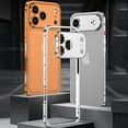 thumbnail image 2 of ShellTech Metal Frameless Phone Case Compatible with iPhone 17 Pro Metal Bumper Frame Slim Hard Case Cover with Camera Lens Protector , Metal Frame with Soft Inner Bumper,Gold, 2 of 16