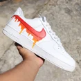 thumbnail image 1 of Air Force 1 Low Top SUN FIRE Paint Drip Custom NWT, 1 of 6