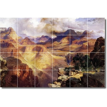 Ceramic Tile Mural-Thomas Moran Landscapes Painting 551. 25.5" w x 17" h using (24) 4.25 x 4.25 ceramic tiles