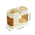 thumbnail image 3 of Kraoden Toothbrush Storage Organizer, Plastic Bathroom Cup Holder with Drainage, Compact Countertop Rack, Durable Toiletries Organizer for Home & Travel, 3 of 6
