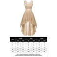 thumbnail image 2 of Vestidos de Fiesta Elegantes de gasa Vestido de fiesta irregular Vestido de fiesta con costuras de encaje Vestido de noche Ygjytge Caqui T L para Mujer, 2 of 8