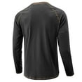 thumbnail image 3 of Htwon Henley Shirts for Men Long Sleeve Basic Round Neck Mens Henley Shirts Solid Color（Gray, XL）, 3 of 10