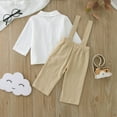 thumbnail image 4 of Sngxgn Toddler Baby Boy Clothes 2pcs Fall Outfits Long Sleeve Solid Sweatshirt T-Shirt Top Pants Set(White,110), 4 of 4