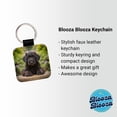 thumbnail image 2 of Black Russian Terrier Dog Puppy Photo Faux Leather Square Keychain, 2 of 7