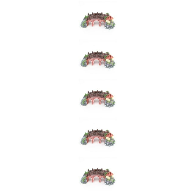 ZheElen Resin Castle Aquariums Decoration Simulation Turtle Climbing Three Eye Bridge 5Set