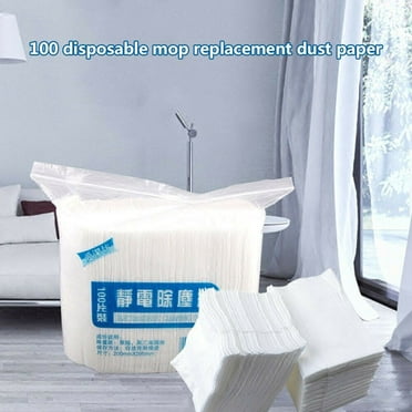 100Pcs Disposable Electrostatic Dust Removal Mop Paper Home Cleaning Cloth