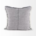 thumbnail image 2 of Fringed Blue and Beige Square Accent Pillow Cover, 2 of 3