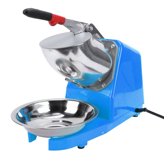 Electric Ice Crusher 380W Stainless Steel Dual Blade Shaved Ice Snow Cone Maker for Home Use, Efficiently Crushes Ice with Fine Texture, Multifunctional for Fluffy Snow Cones and