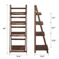 thumbnail image 4 of SEEKOL 4-Tier Foldable Ladder Bookshelf Rack & Vintage Plant Stand Display Shelf Storage, Rustic Industrial Design with Metal Frame & Wood Look Shelves, Space-Saving Foldable Structure Brown, 4 of 14