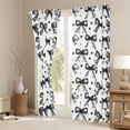thumbnail image 3 of Homewish Cute Loves Pattern Curtains Pack of 2 (42x84 Each),Cartoon Ribbon Bowknot Curtains Blackout,White Black Bedroom Curtains For Girl Kids,Ultra Soft Home Decor, 3 of 6