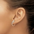 thumbnail image 3 of Gold 14K Two-tone Polished Hinged Hoop Earrings - 16mm- Made In Italy, 3 of 6