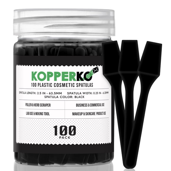 Kopperko Paquete de 100 espátulas cosméticas de 2,5 pulgadas – Espátula pequeña de plástico para cremas cosméticas y manualidades | Espátula de maquillaje o miniaplicador multiusos para mezclar tarros