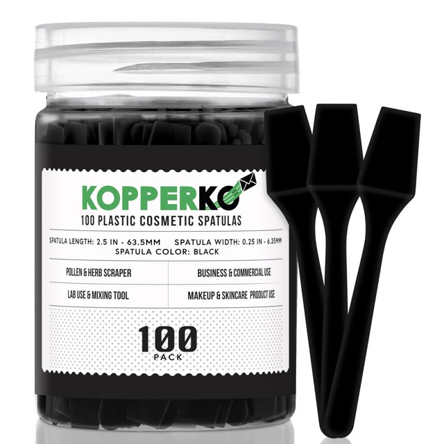 Kopperko Paquete de 100 espátulas cosméticas de 2,5 pulgadas – Espátula pequeña de plástico para cremas cosméticas y manualidades | Espátula de maquillaje o miniaplicador multiusos para mezclar tarros