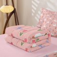 thumbnail image 5 of Erosebridal Tulip Bow Duck Print Zipper Full Size Comforter Sets with Fitted Sheet and 2 Pillowcases for Girl, Pink Kawaii Farm Goose Zipper Bedding Set, Pink Reversible, 4 Pieces, 5 of 7