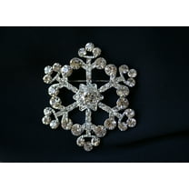 Silver Color Cute Snowflake Brooch Crystal Rhinestone Corsage Lapel Pin Dress Jewelry Clothing Accessories Christmas Pin Brooch