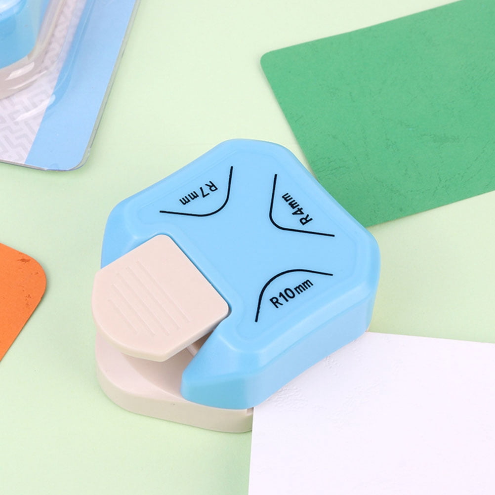 WEUVEB 2Pcs Blue Paper Corner Punch with Round and Multi Angle Edge Trimming for DIY Crafts