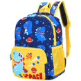 thumbnail image 1 of Mochila de viaje para niños pequeños en edad preescolar Mochila de dibujos animados lindo Mochila (Dinosaurio azul) JFHHH pequeña, 1 of 5