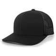 thumbnail image 3 of Pacific Headwear Trucker Snapback Cap 104C Black Os, 3 of 8
