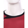 thumbnail image 1 of Oyolan Men Chef Print Contrast Color Restaurant Kitchen Chef Shirt Costume Round Neck Short Sleeve Tee Top Burgundy XL, 1 of 6