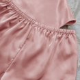 thumbnail image 4 of Women's Satin Pajama Set Soft 2 Piece Booty Shorts Lounge Set Silk Cami Shorts Set Summer Sleepwear Cowl Neck Tank Peach Large, 4 of 5