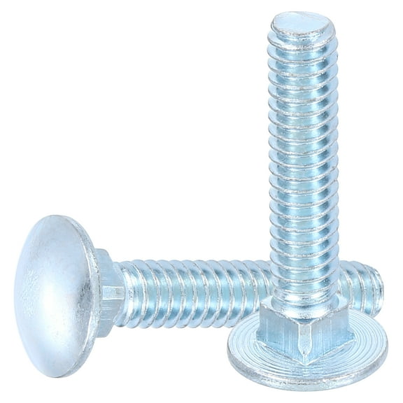 Uxcell 25Pack 1/4"-20x1-1/4" Carbon Steel Carriage Bolts Round Head Square Neck, Silver