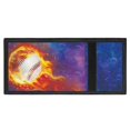 thumbnail image 4 of Chririnla Polyester Fabric Children's Wallet with Magic Sticker Zipper Closure, Flaming Baseball Trifold Pouch for Outdoor Sports, 4 of 6