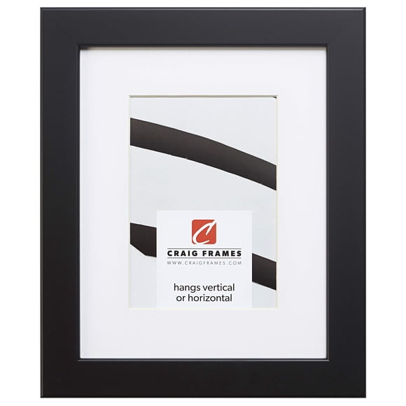 Craig Frames 26273 24 x 24 Inch Black Satin Picture Frame Matted to Display a 20 x 20 Inch Photo