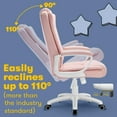 thumbnail image 6 of BOSSIN Home Office Chair Adult Leather High Back Adjustable with Arms and Lumbar Support Pink, 6 of 7