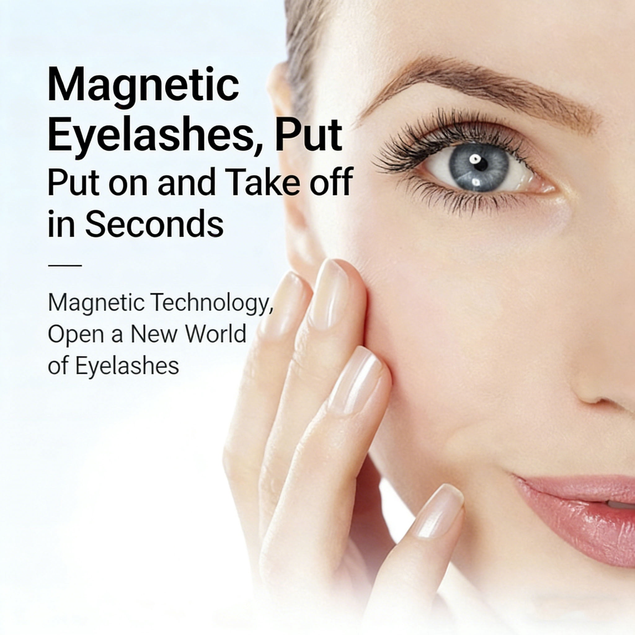 Self-adhesive false eyelashes, natural-looking eyelash set
